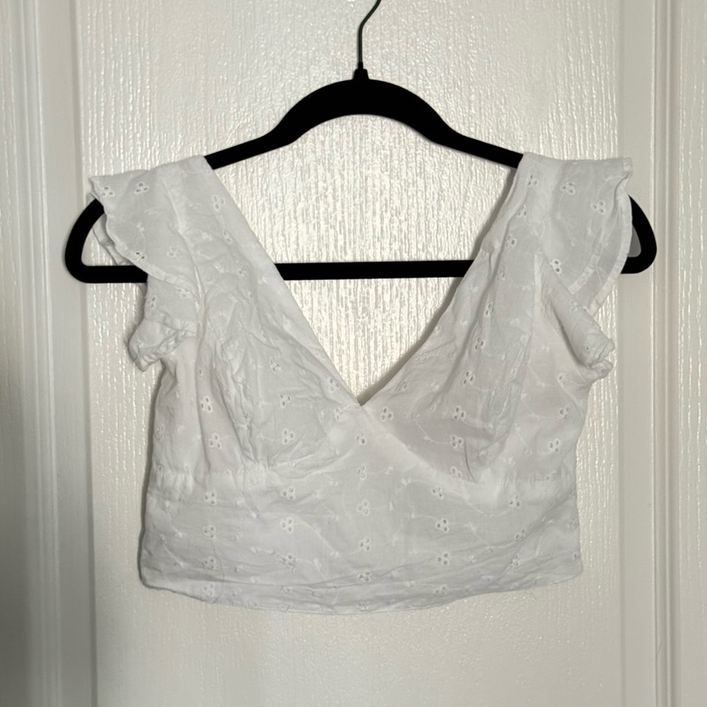 White Tie-back Cropped Tank (small)